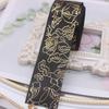 Cinta de 2.5 cm de ancho con patrón de hojas bronceadas diy yum millet bolsa de pan lazo cinta decorativa corbata