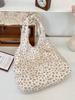 58113 Nova Bolsa de Ombro de Lona Floral Estilo Coreano Feminina de Verão Grande Capacidade Bolsa de Ombro Bolsa Transversal de Compras