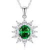Transmisión en Vivo de Tiktok Dropshipping Collar de Plata S925 Floral Esmeralda Accesorios para Mujer Regalo Cadena para Clavícula Conmemorativa Colgante