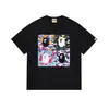 Fornecimento Atacadista Transfronteiriço de Marca Tendência de Comércio Exterior Algodão Puro Bape Cabeça de Macaco Tubarão Manga Curta Tubarão Macaco Camiseta