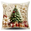 Fundas de Almohada Navideñas Engrosadas con Varios Diseños, Diseños de Papá Noel y Renos, Fundas Decorativas para Sofá de Sala de Estar