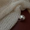 Colar de borla redonda com design de nicho de prata esterlina S925, textura longa e elegante, estilo coreano, corrente de suéter de alta qualidade
