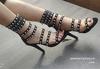 Sandalias Romanas de Tacón Alto de Gran Tamaño para Exportación Europea y Americana para Mujer Stiletto Punta Abierta con Cuentas Moda Sandalias Estación Independiente Wish