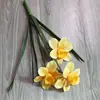 Flores Artificiais Narciso Buquê Casamento Flor Falsa Decoração de Casa Hotel Arranjo Buquê Narciso com Folhas Conjunto de Buquês