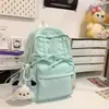 Mochila com Cordão com Design de Laço, Mochila Estilosa para Uso Externo para Mulheres, Mochila Leve de Cor Sólida para Alunos do Ensino Fundamental