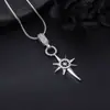 Collar con Colgante de Estrella de Ocho Puntas Incrustada de Diamantes para Hombre, Diseño Moderno y Versátil, Accesorios de Personalidad de Nicho al por Mayor