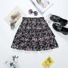 Saia Curta Floral Pequena Saia Bolo 2024 Verão Doce Feminina Feminina Primavera Cintura Saia de Chiffon Plissada Nível Saia Guarda-chuva 9111