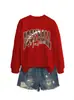 Mama do futebol Amazon eBay estação independente moda versátil esportes feminino gola redonda manga longa camiseta moletom