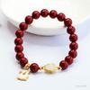 Pulsera Guan Yu Cinabrio Púrpura Arena Dorada Conejo Calabaza Zodiaco Pulsera Joyería Fábrica Venta al por Mayor Dropshipping S2123001
