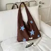 Bolsa Grande Casual para Mulheres 2026 Nova Tendência Nicho Estrela Bolsa de Ombro Único Emprestador de Estudante Universitário Bolsa Tote para o Dia a Dia