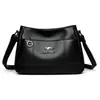 Bolso Cruzado de Cuero Suave de Moda para Mujer, Nuevo Estilo Europeo y Americano de Primavera, Bolso de Hombro Bajo el Brazo de Gran Capacidad para Madres de Mediana Edad