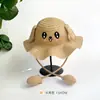Sombrero de Paja para Niños Celebridad de Internet Femenina Orejas Móviles Dibujos Animados Airbag Moda Sombrero de Sol Sombrero de Exterior Verano Ala Ancha