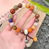 Pulseira da Sorte Bodhi Multi-Preciosa de Dezoito Sementes para Homens, Rosário de 18 Sementes para Casais, Amuleto Protetor, Pulseira de Mão para Mulheres