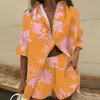 2025 Verano Oriental de Amazon Nuevo Moda Casual Europea y Americana para Mujer Top Estampado Reductor de Edad y Conjunto de Dos Piezas de Shorts