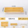 Vajilla de Melamina Plato con Veta de Madera Plato para Fondue Plato para Barbacoa Restaurante Plato para Platos Fríos Plato de Plástico Rectangular Plato Japonés para Barbacoa