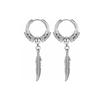 Amazon Pendientes de Acero Inoxidable Europeos y Americanos con Patrón de Dragón Vintage, Clips para Orejas de Círculo, Cono y Pluma, Pendientes de Moda, Artísticos Retro