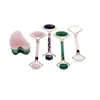 Rodillo Masajeador Facial de Jade Cristal Rosa Amatista Rodillo Manual de Doble Cabeza de Jade Tabla Gua Sha Set de Belleza