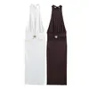 Al por mayor Primavera 2026 Nuevo Moda para Mujer Estilo Europeo y Americano Sexy Vestido Halter Plisado para Mujer Marrón