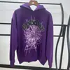 Sudadera con capucha para hombre de algodón puro con forro polar y estampado de telaraña Sp5Der