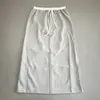 Parte Superior Súper Impresionante Súper Buen Contraste Falda de Cintura Dividida Casual Falda de Algodón Primavera Nueva Falda Versátil para Mujer