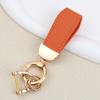 Llavero de Cuero para Hombre con Logotipo Impreso Colgante de Llave para Pareja Patrón de Oveja Cuerda de Mano Cuero Genuino DIY Colgante para Bolso