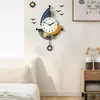 Relógio de Parede Moderno com Pêndulo de Velheiro 3D - Silencioso Sem Tique-taque, Decoração de Parede em Acrílico para Sala de Estar, Escritório e Hotel, Tamanho Grande