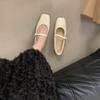 Sapatos Baixos Casuais Elegantes de Bico Quadrado e Decote Baixo, Sapatos de Uma Peça Versáteis, Novo Estilo Primavera e Outono 2026, Sapatos Femininos Confortáveis de Solado Macio e Salto Baixo