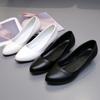 Celebridade da Internet Comissária de Bordo Sapatos de Couro Pequenos de Solado Macio para Vestido de Entrevista Não Cansam os Pés Sapatos de Trabalho de Longa Duração de Solado Plano Sapatos Sociais Femininos Pretos