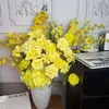 Flores Artificiais Amarelas para Arranjos de Casamento, Decorações de Local de Casamento, Decorações de Janela de Casa, Decorações de Corredor com Flores Artificiais, Flores Artificiais