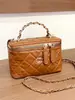Bolso de hombro y bandolera acolchado de moda estilo Chanel, nuevo bolso tipo caja para mujer verano 2026, bolso de mano con cadena texturizada