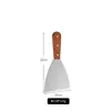 Espátula de Cozinha de Aço Inoxidável com Cabo de Madeira Espátula Teppanyaki Espátula Escorredora Espátula para Bife Espátula Triângulo Espátula para Pizza Mão de Bolo Espátula para Panqueca