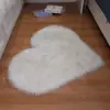 Tapete de Lã Sintética em Formato de Coração, Capacho, Cobertor de Colchão, Almofada de Sofá, Tapete para Pés, Mesa de Centro para Sala de Estar, Tapete de Amor para Quarto