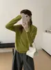 Camisa base de malha sem costura de gola alta, novo estilo outono e inverno, pulôver solto e modelador, macio e aconchegante para mulheres