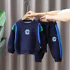 Roupas Infantis Roupas Infantis Meninos Roupas de Primavera e Outono Conjunto 2025 Novo Conjunto de Moletom Infantil Estilo Coreano Casual Roupas de Bebê Menino