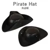 Chapéu de Pirata para Halloween Adereços de Cosplay Chapéu de Capitão Caribenho Chapéu Triangular Unissex Chapéu de Couro PU