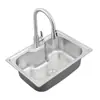 Fregadero de Acero Inoxidable Grueso Personalizado Transfronterizo con una Sola Cubeta Grande Cóncava para Cocina y Lavaplatos