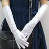 Luvas Longas Hepburn Estilo Francês, Decoração de Braço Vermelha para Noiva, Mangas para Vestido de Casamento Vestido Lolita, Elastano com Toque de Luxo