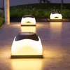 Luminária de Cabeça Solar para Coluna em Aço Inoxidável, Lâmpada de Jardim à Prova d'Água para Exterior, Lâmpada Elétrica para Coluna de Portão de Vila de Jardim, Lâmpada de Cerca