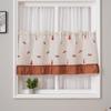 Nova Cortina de Café Estilo Country Americano Pastoral Pequena Fresca Franzida Linho Espessado Bordado Fabricante Transfronteiriço Atacado