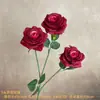 Flores Artificiales con 3 Cabezas de Rosas de Mil Capas para Decoración de Salón de Bodas, Pared de Flores, Guía de Pasillo, Escaparate de Centro Comercial y Materiales de Decoración para Restaurantes