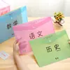 Bolsa para documentos de assunto de cor transparente A4 bolsa de dados com botão de pressão bolsa de notas matemática chinesa bolsa de classificação em inglês papelaria para estudantes