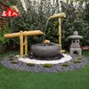 Cuenco de Piedra de Agua Corriente Estilo Japonés Arreglo de Paisajismo de Jardín Elemento de Agua para Jardín al Aire Libre Adorno de Cuenco de Agua de Piedra Montaña Negra Atrae Ciervos