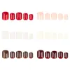 Esmalte de Uñas Acabado al por Mayor Color Sólido Clásico Monocolor Manicura Uñas Postizas Uñas Rectangulares Parches de Uñas Portátiles