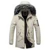 Invierno Nuevo Chaqueta Gruesa con Capucha de Longitud Media Ajustada para Hombre Moda Casual Grande para Hombre