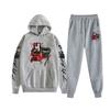 Anime Chop Ojo Rojo Akame ga KILL Sudadera con Capucha Cruzada Pareja Conjunto de Suéter y Pantalones para Hombres y Mujeres