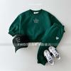 Ropa para niños, nueva primavera y otoño, traje de bebé para niños y niñas, letras, simple, cómodo, informal, cuello redondo, sudadera, conjunto de dos piezas