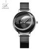 SHENGKE SHENGKE K0088 Nuevo reloj de malla con correa de oro rosa con diseño de sol y diamantes de imitación para mujer