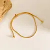 Pulsera de Moda Transfronteriza Nueva para Mujer, Acero Inoxidable, Sencilla, Deslizante, Ajustable, Personalizable, Moderna, Diseño de Nicho