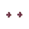 Aretes de Flor de Zircón Rojo Rosa para Mujer, Pequeños, Sencillos, Exquisitos, Versátiles, Diseño Dulce y de Moda, Joyería de Alta Gama