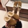 Sapatos Birkan forrados com lã botas de neve com pedal outono e inverno 2024 novos sapatos de algodão quentes sapatos Mao Mao acolchoados mulheres